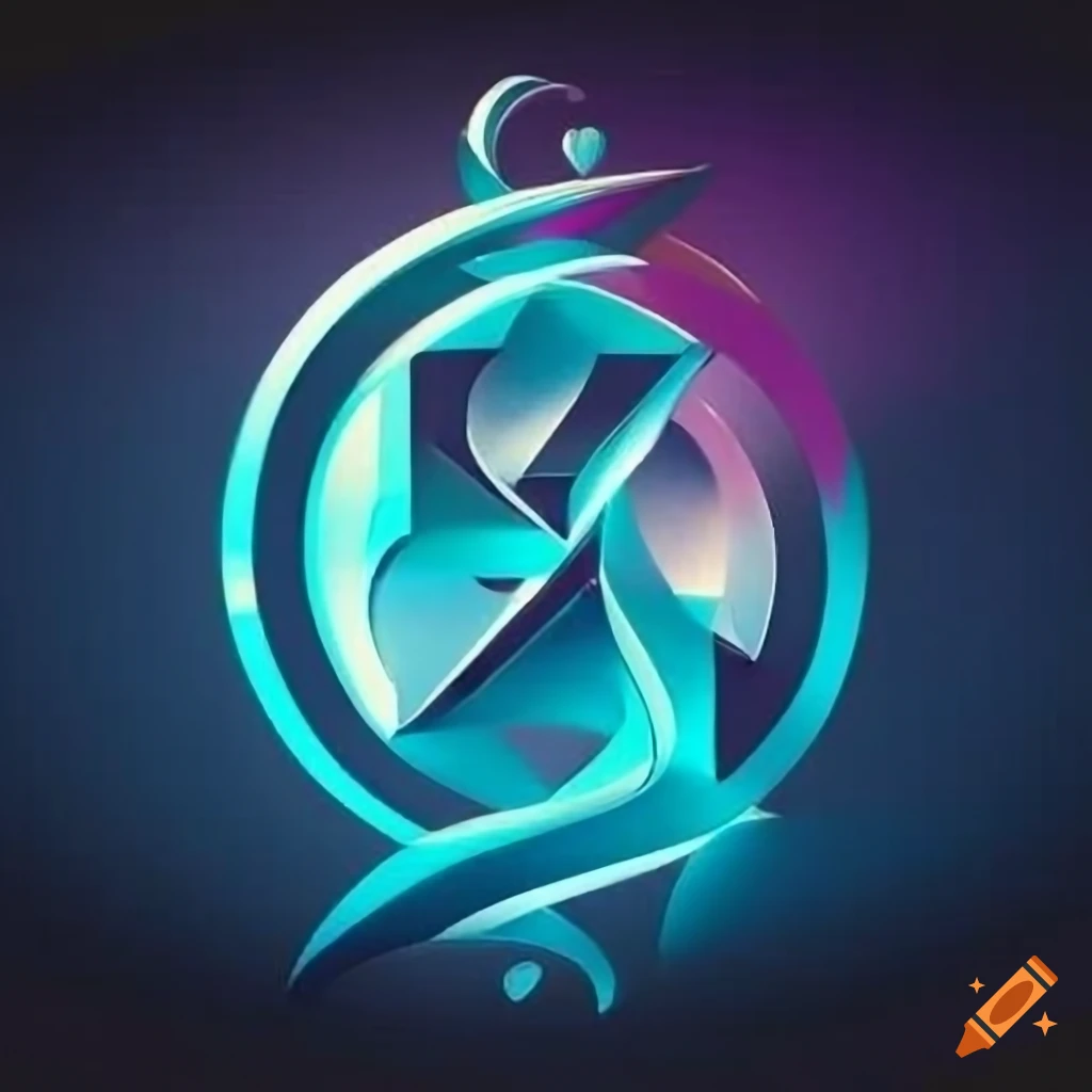 Abstract 3d text shape icon logo Royalty Free Vector Image