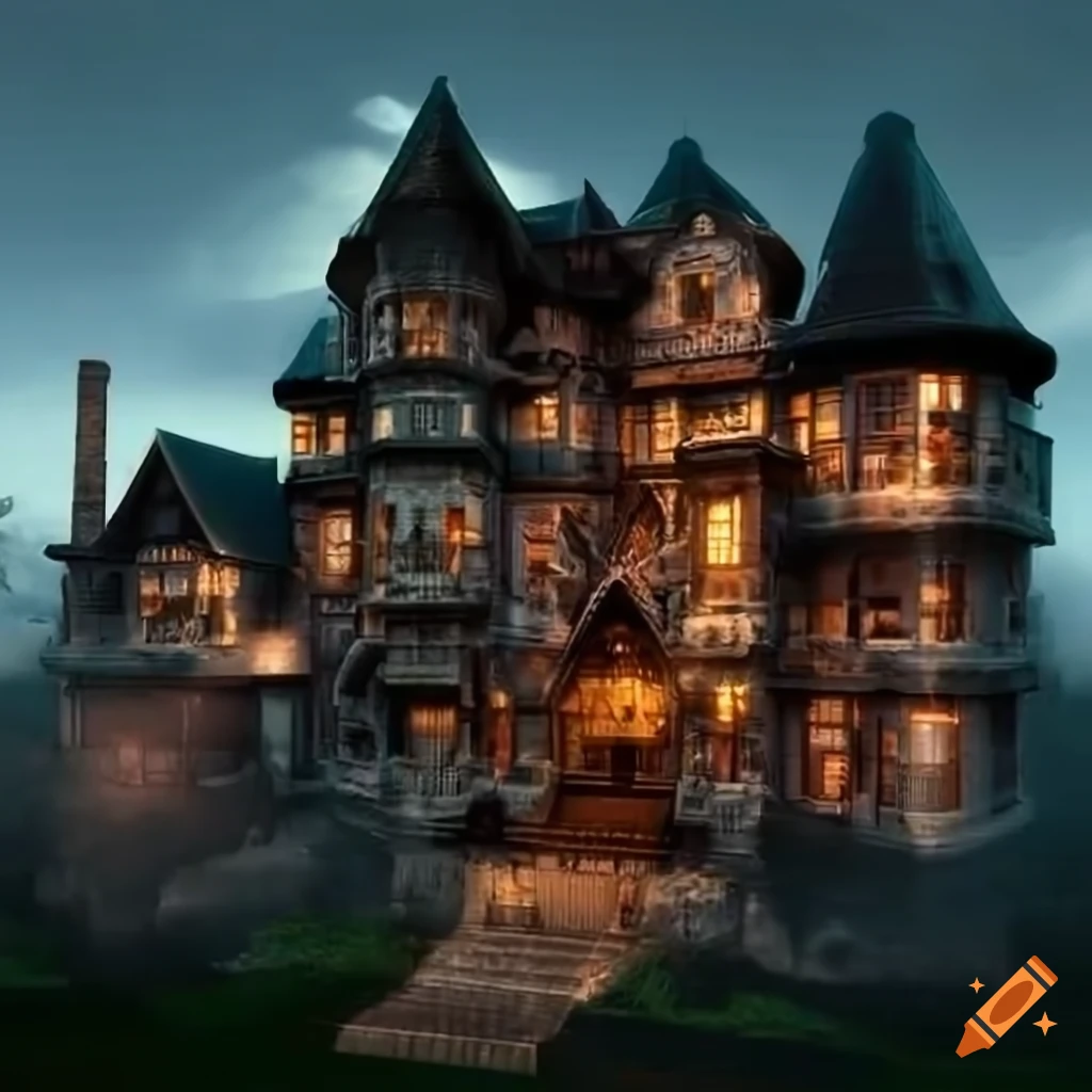 Furturistic 3d 4 Story Mansion High Definition Photo Realistic Smoky 5d3b350560fb42dca533d1544e51f143.webp