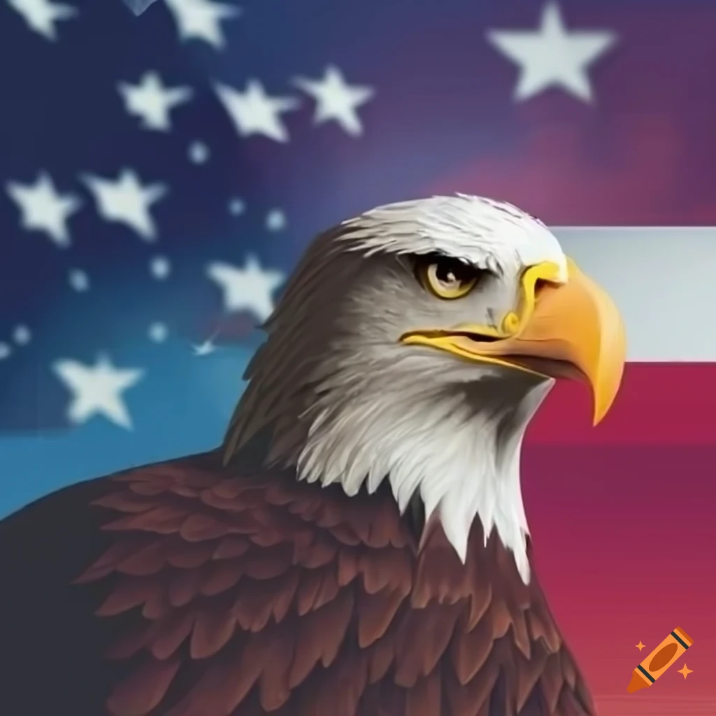 american flag background with eagle