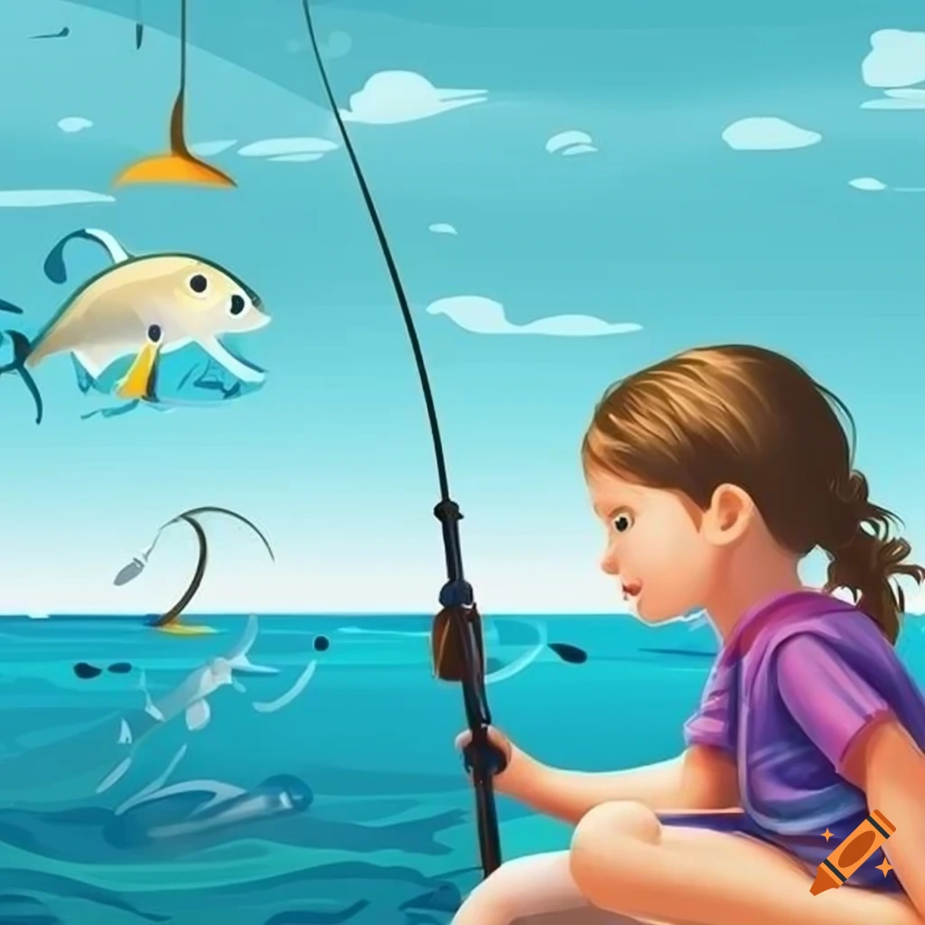 Please design a logo for a kids sea fishing competition on Craiyon