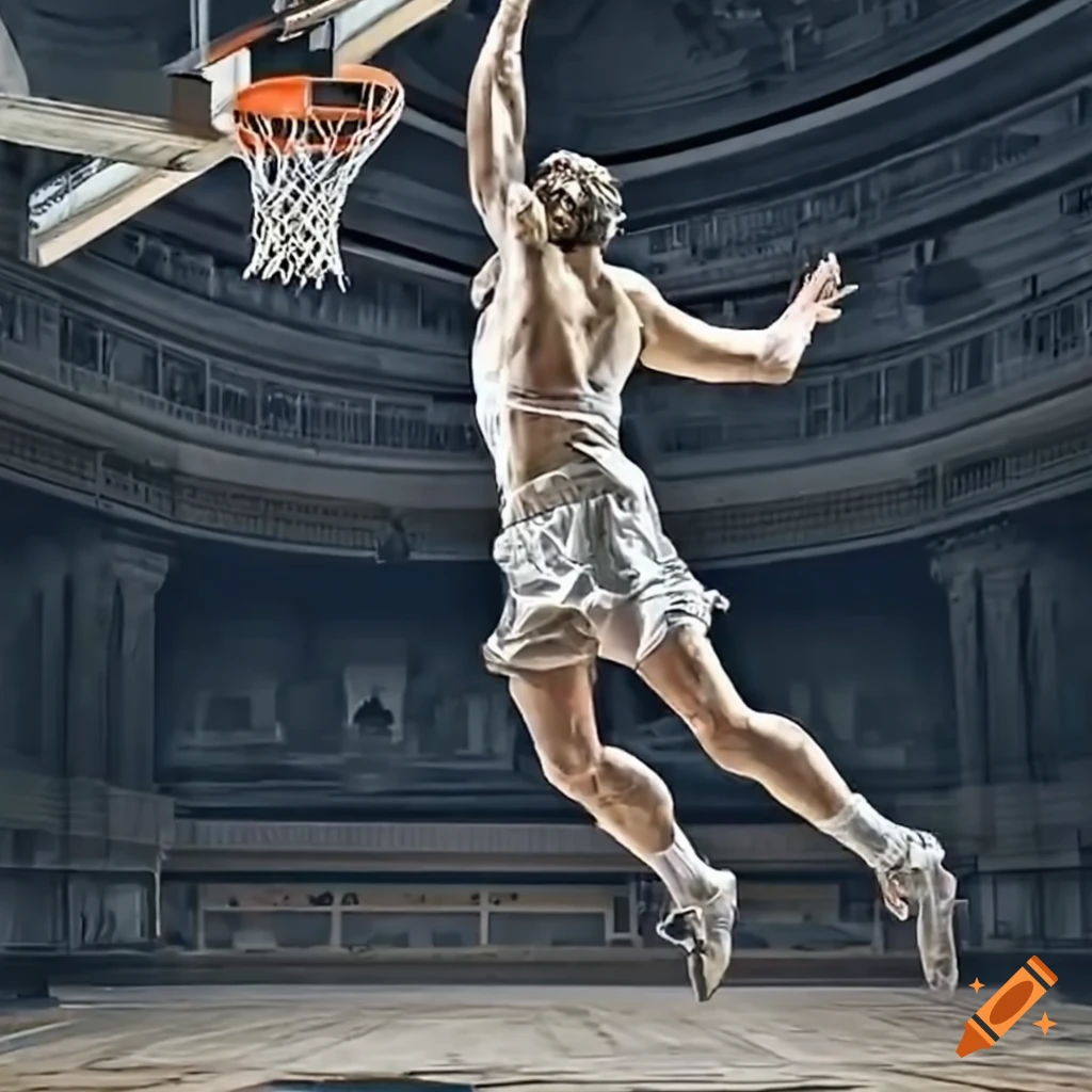Greek god making a dunk ( basketball) on Craiyon