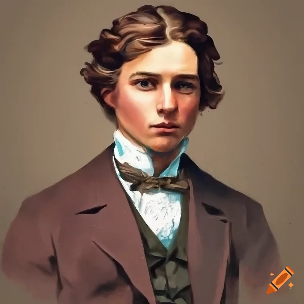 1850 painting portrait of a young handsome strong and rugged working ...