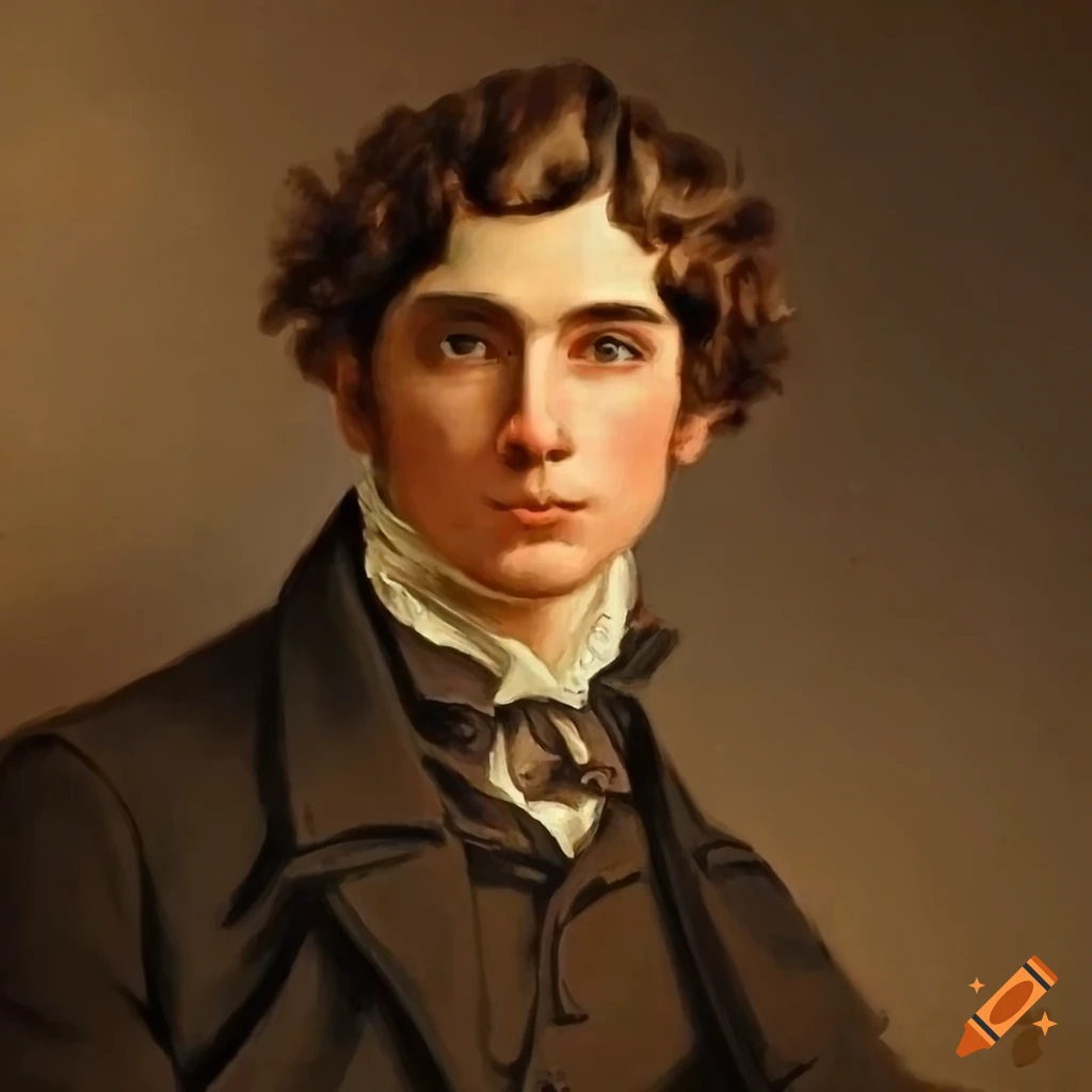 1850 painting portrait of a young handsome strong and rugged working ...