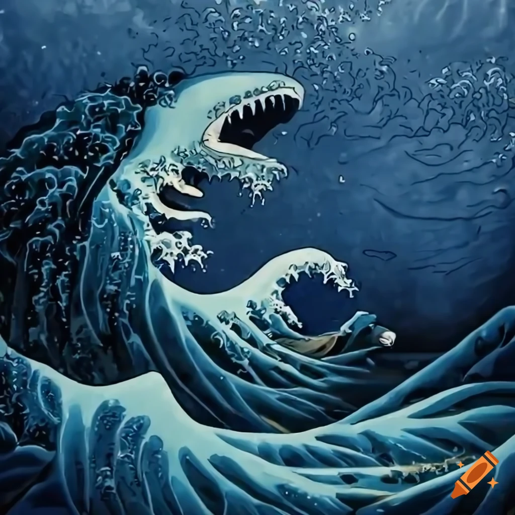 megalodon in wave