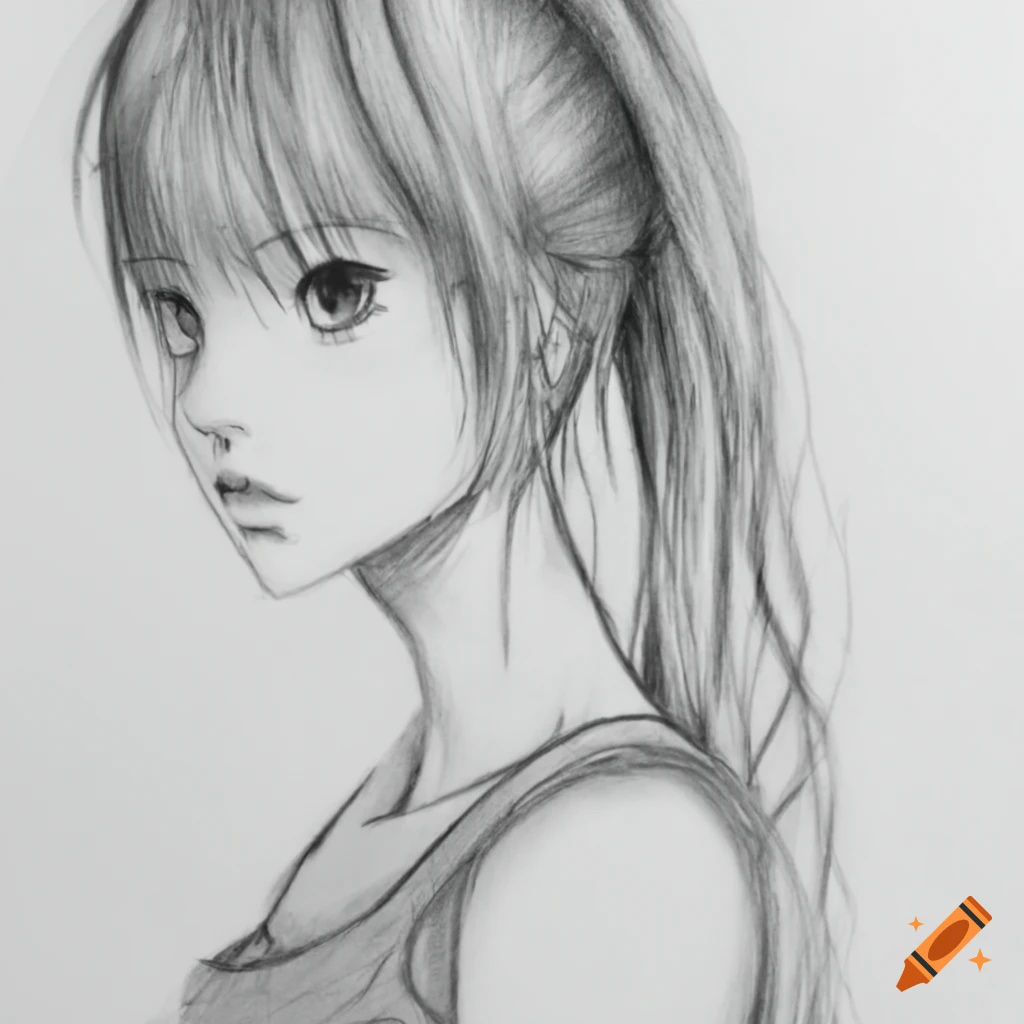 Girl With the side view - Drawing - DRAWING LAND | OpenSea