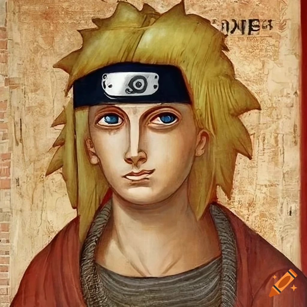 Medieval portrait of naruto with sasuke, 1322 tempera on wood by giotto on  Craiyon