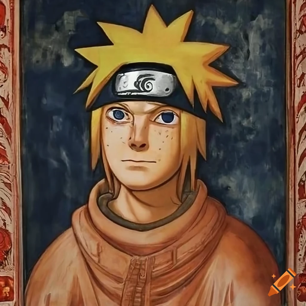 Medieval portrait of naruto with sasuke, 1322 tempera on wood by giotto on  Craiyon