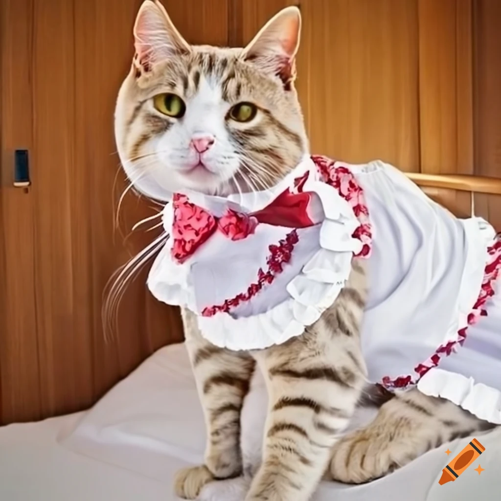Cat in a maid dress on Craiyon