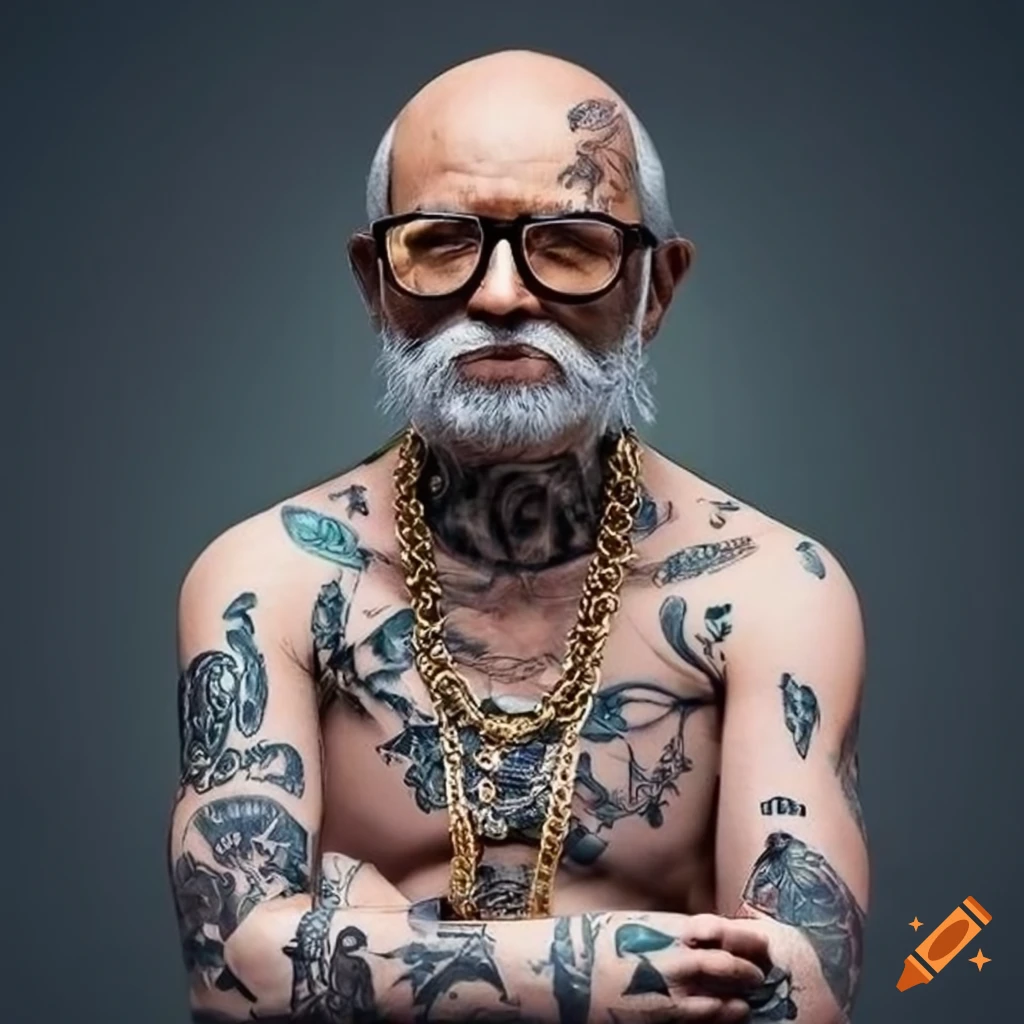 tattooed rap singer posing in studio on a white background Stock Photo |  Adobe Stock