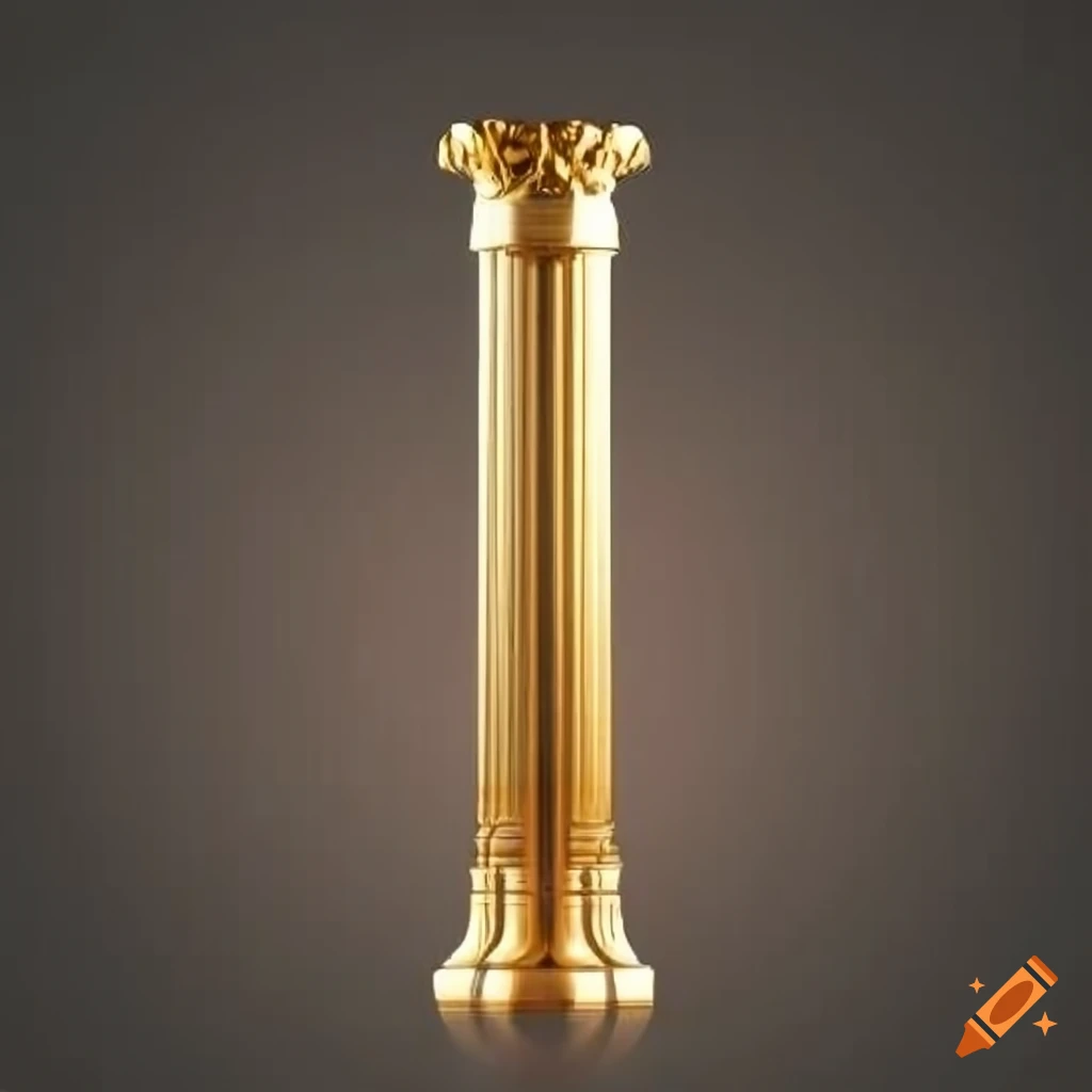 Art deco golden column with straight patterns on top on Craiyon