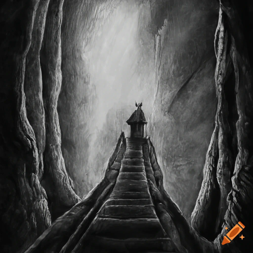 Bridge Abyss Undground abyss crossed by a single bridge