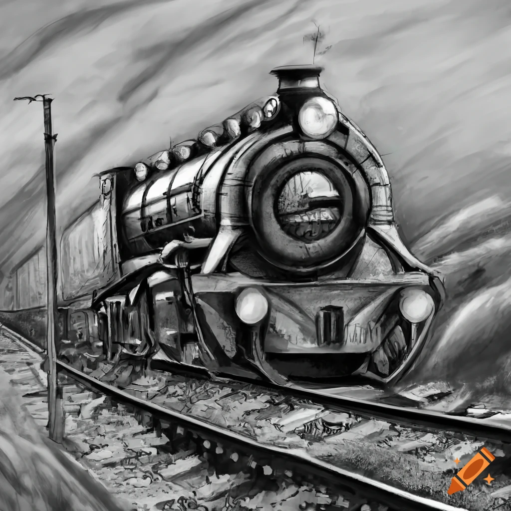 Realistic Steam Train Sketch Templatevector Coloring Stock Vector (Royalty  Free) 1833380113 | Shutterstock