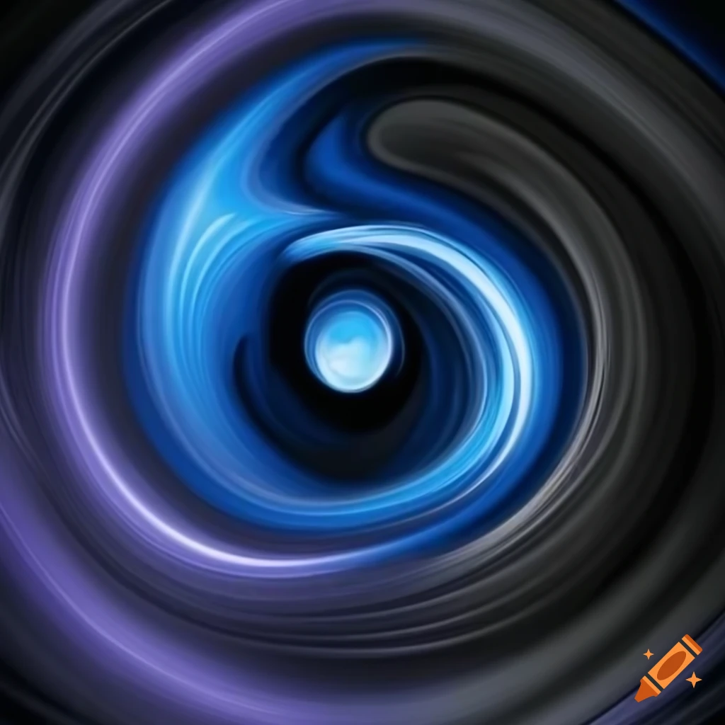 Abstract black and white blue energy flow on Craiyon