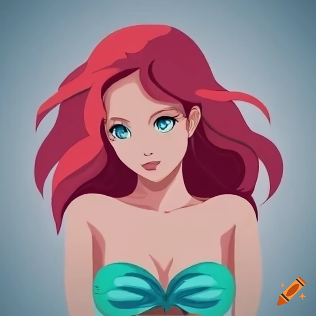 Anime Ariel by the pool by FloodUnversed on DeviantArt