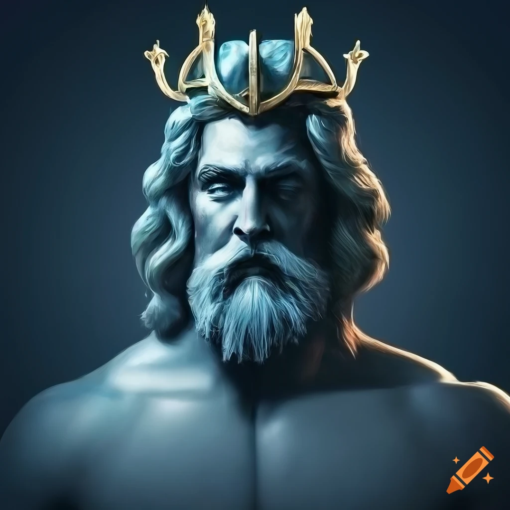 Greek god poseidon, highly detailed, detail , digital painting