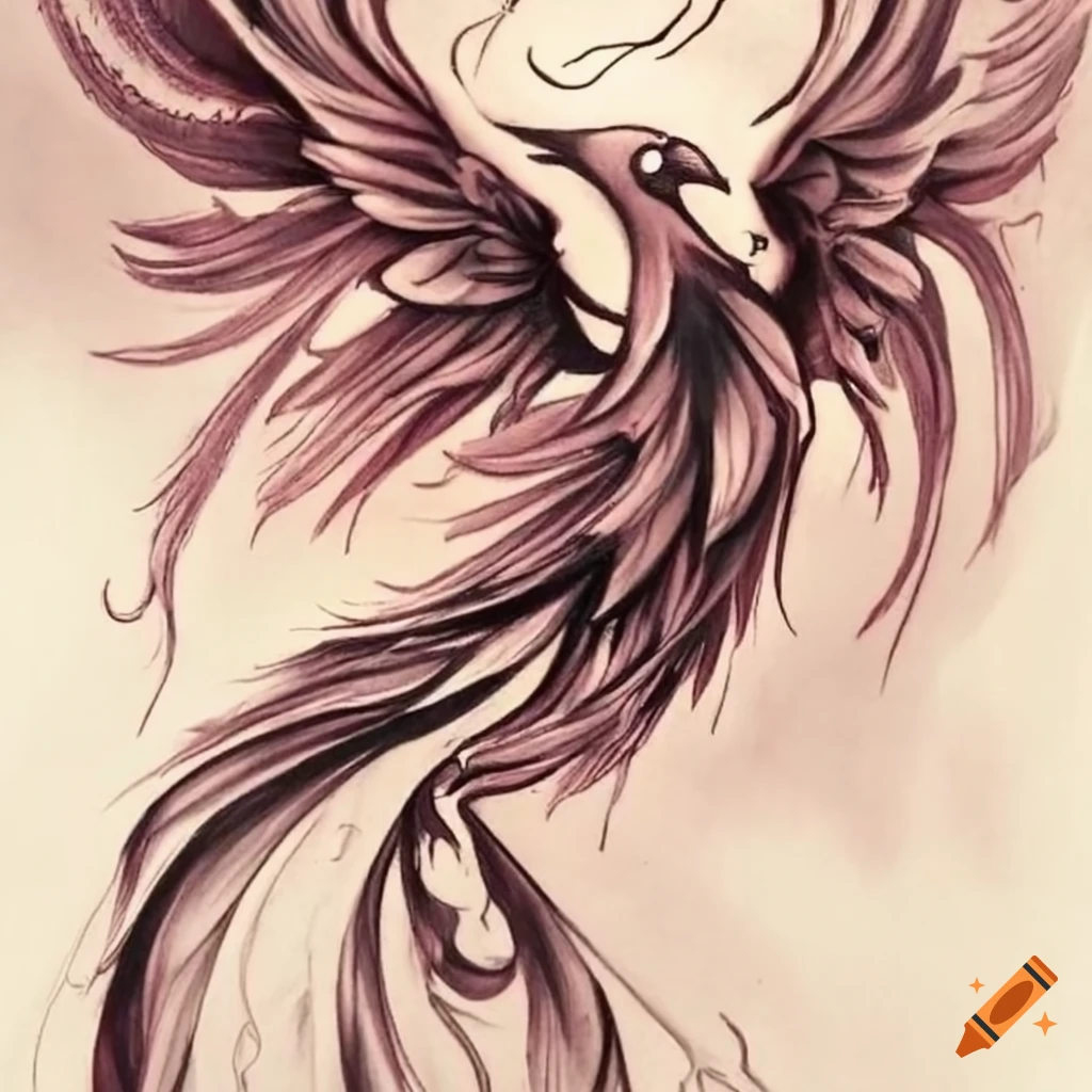 Phoenix, Birds, Tattoo Design, Sketch, Drawing, Design, Decorative, png |  PNGWing