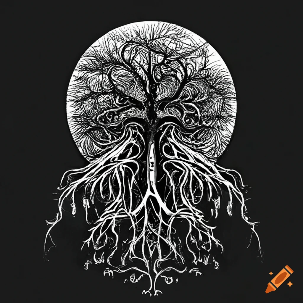 Blackwork eerie roots ornament