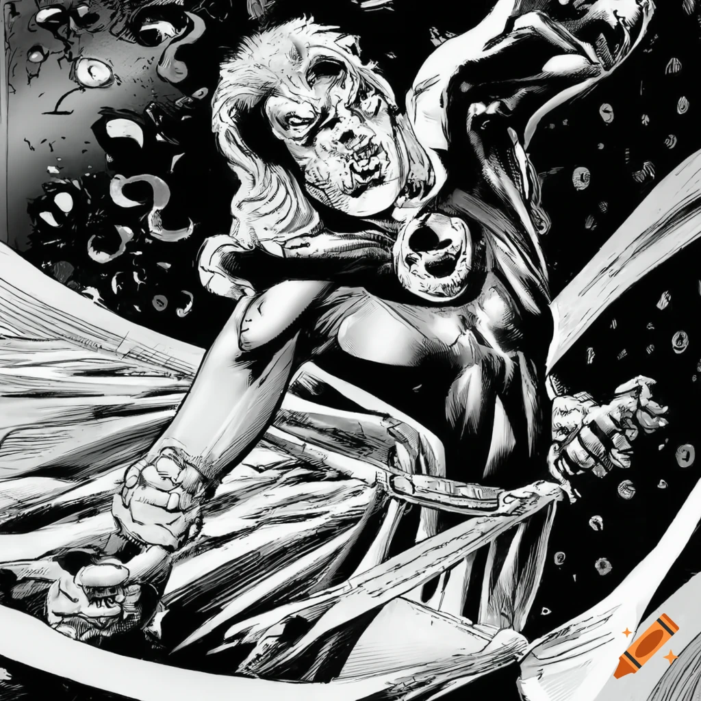 Black and White, classic Comic book cover page of a plain, ghostly ...