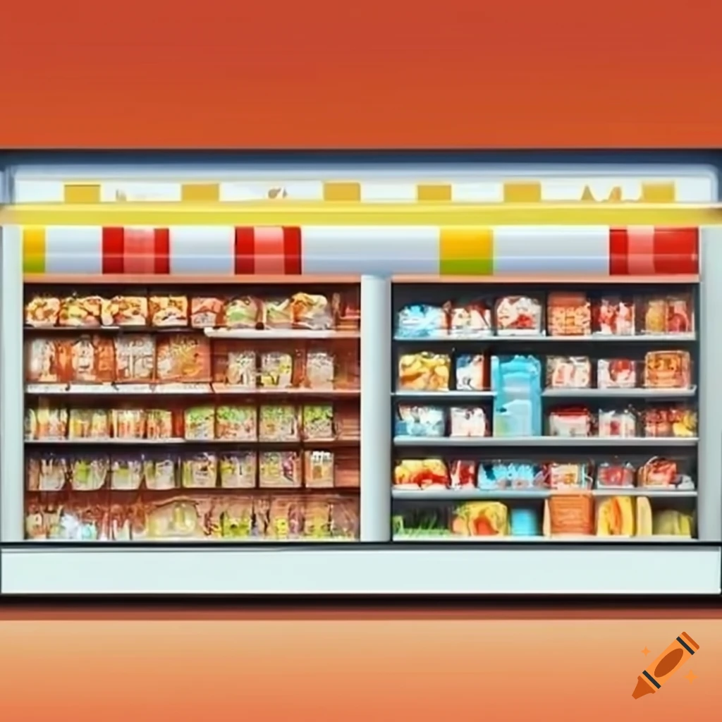 Convenience store background on Craiyon