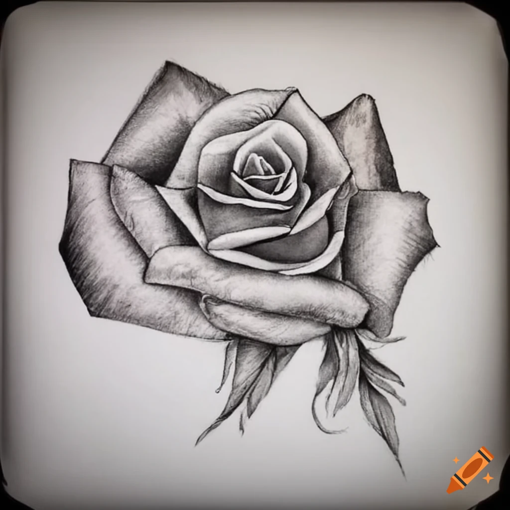 How to draw a rose easy - step by step for beginners - Rose tattoo design -  YouTube