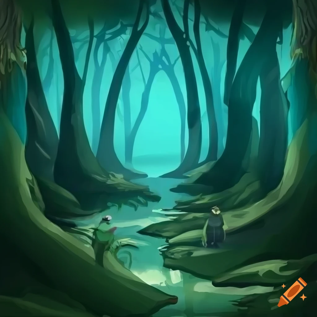 Avatar style fantasy forest digital illustration