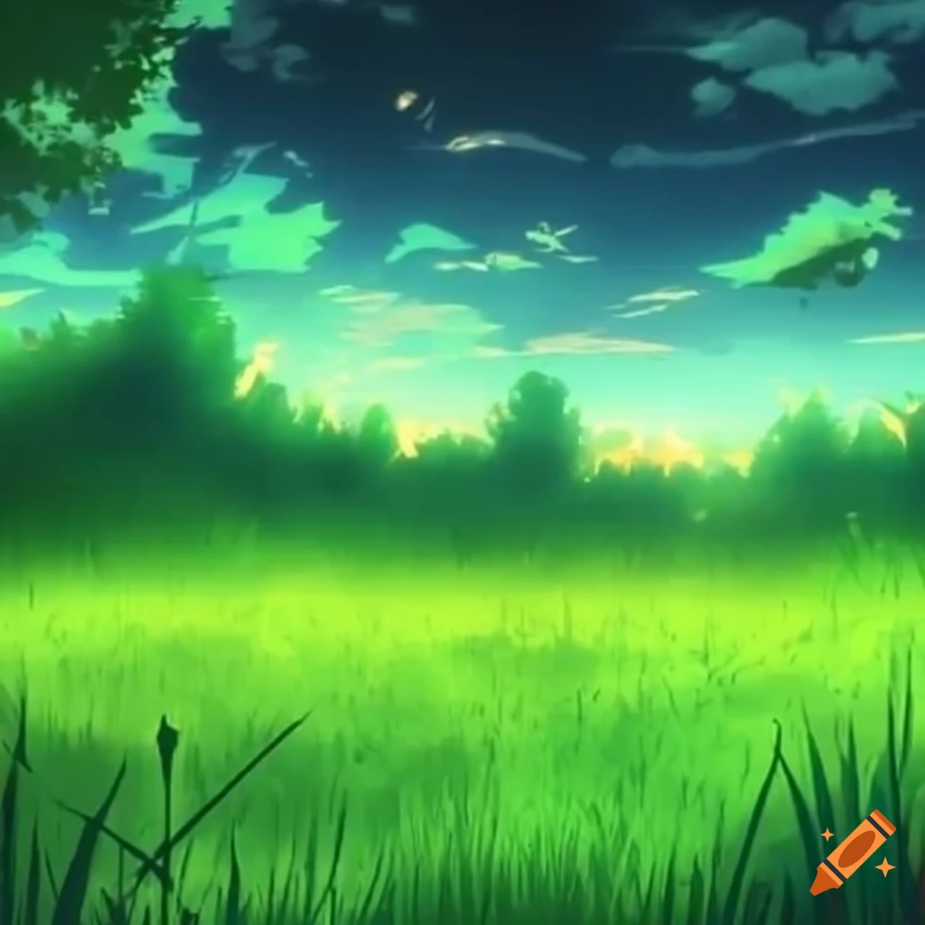View, green, grass, anime, HD wallpaper | Peakpx