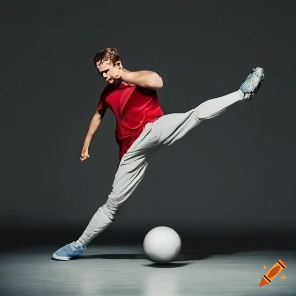 Man kicking a ball