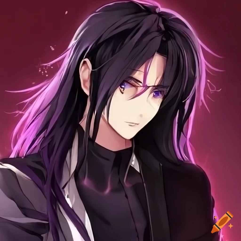 Anime male long hair on Craiyon