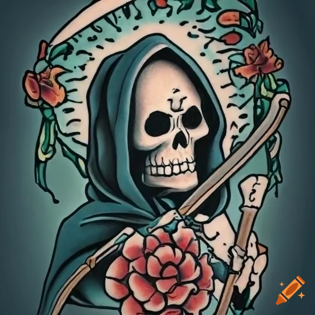 Tattoo uploaded by Matthew Ono • Grim reaper #grimreaper #tradtattoo  #traditionaltattoo #blackwork #skull • Tattoodo