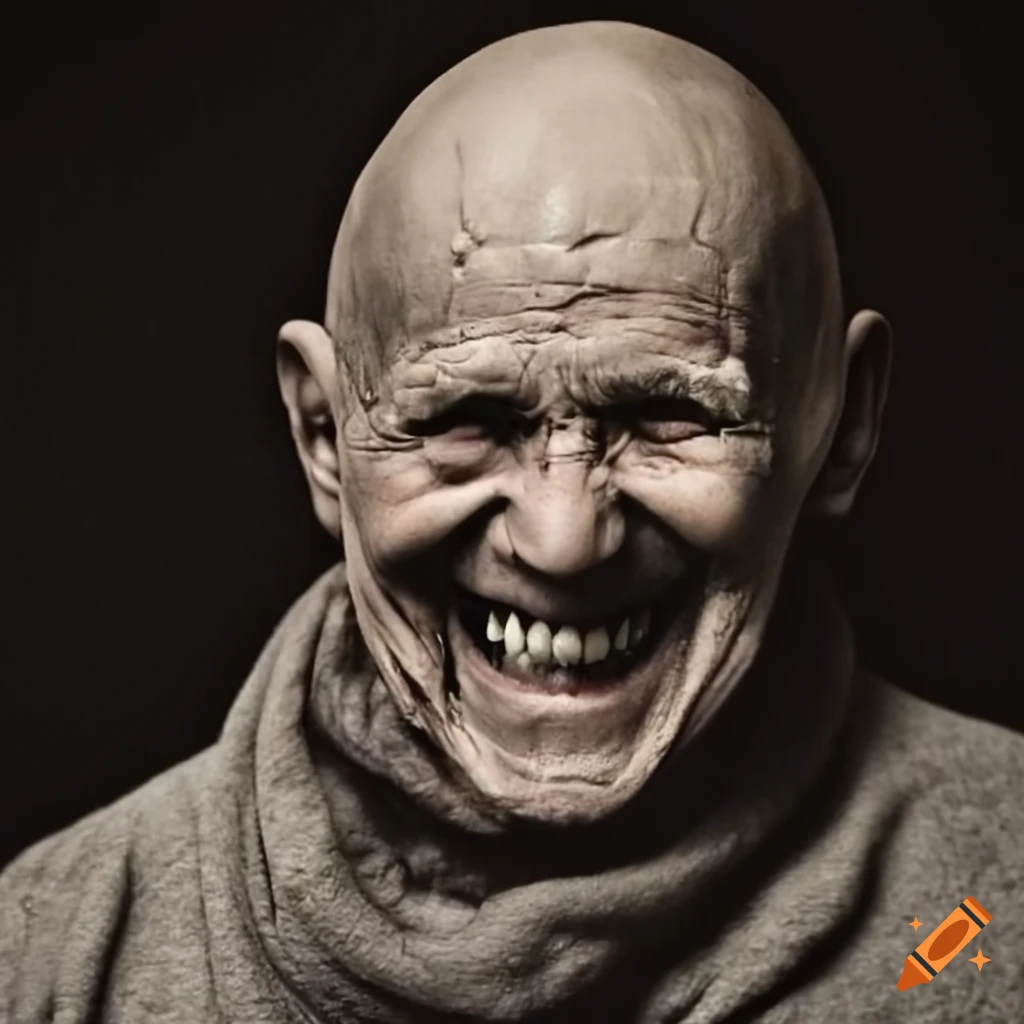 creepy man face smiling
