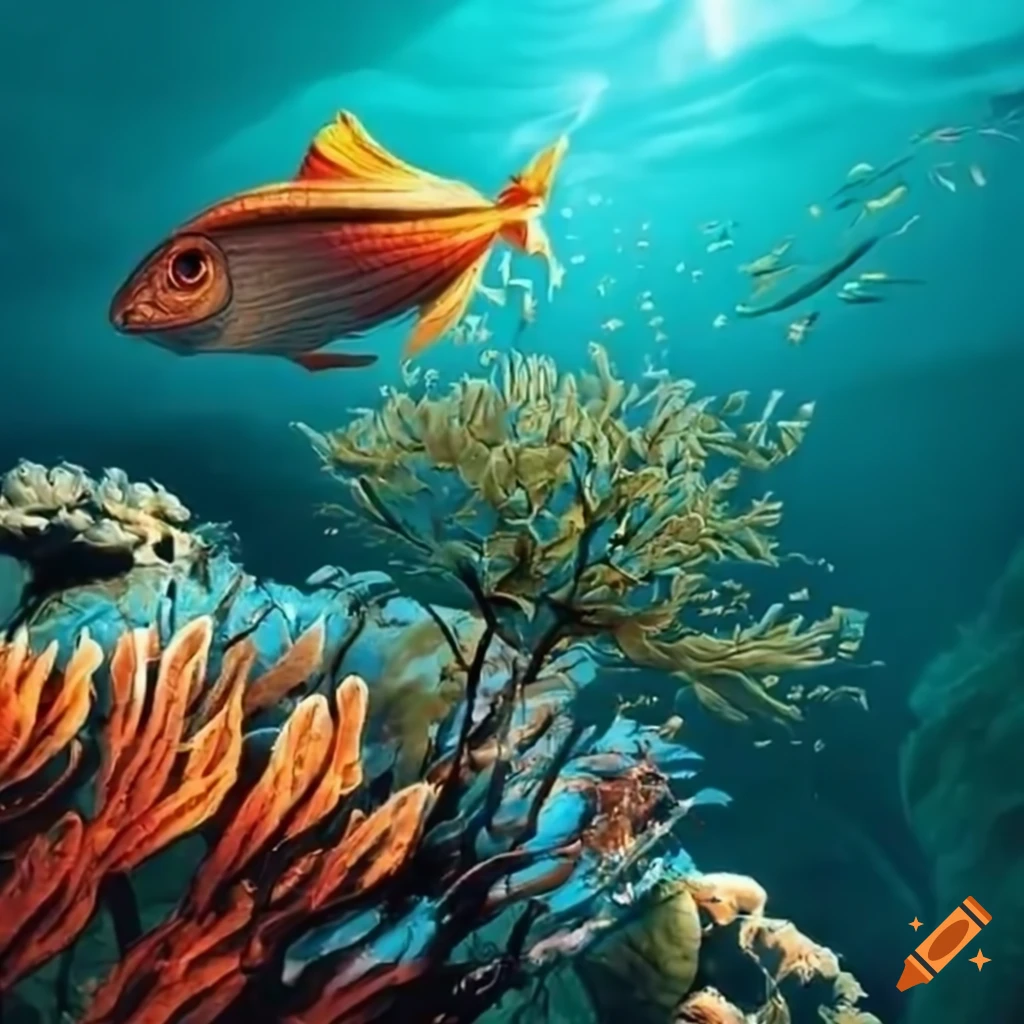 Дерево на песке посреди океана on Craiyon