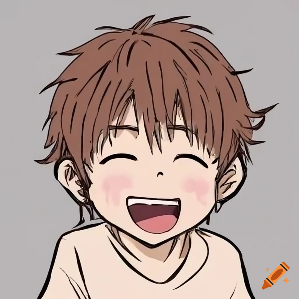 laughing anime guy
