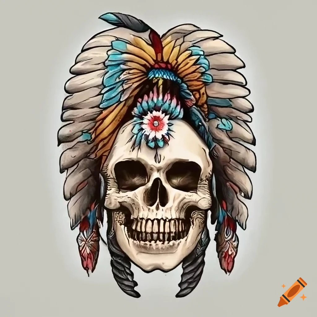 Amazon.com : Supperb® Temporary Tattoos - Indians Skull : Beauty & Personal  Care