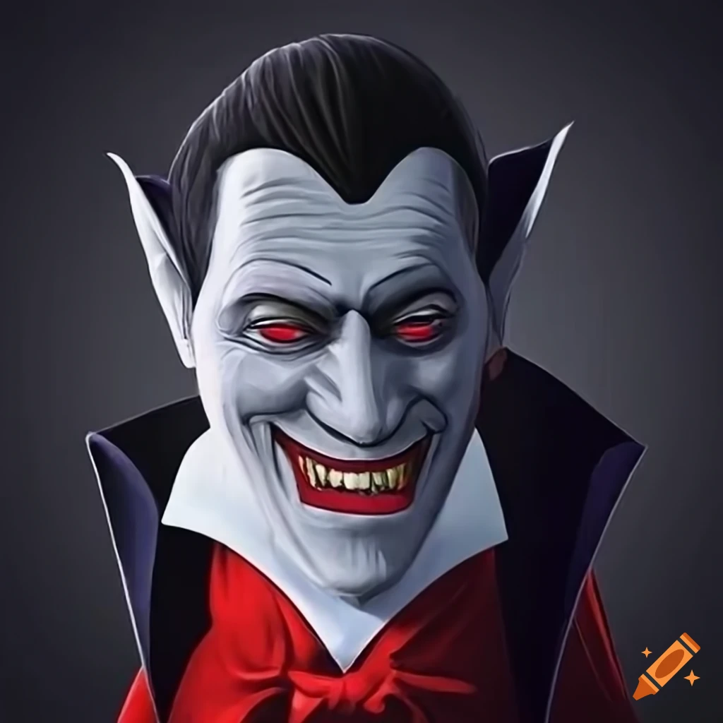 Dracula smiling on Craiyon