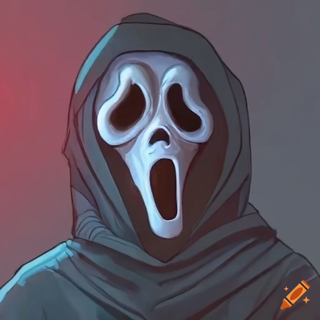 scream mask drawing