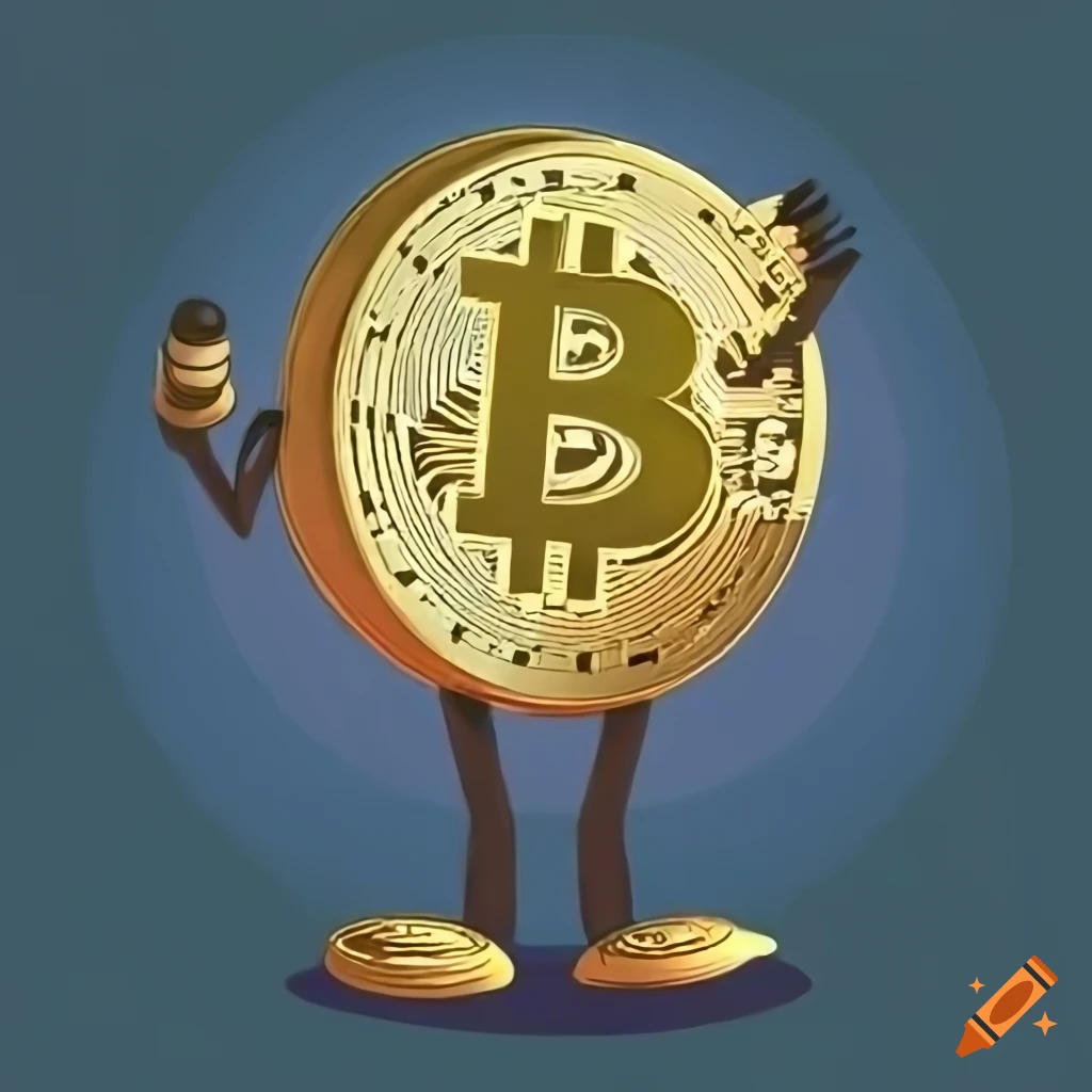 A cartoon image for Incorporation with crypto, bitcoin tokens on Craiyon