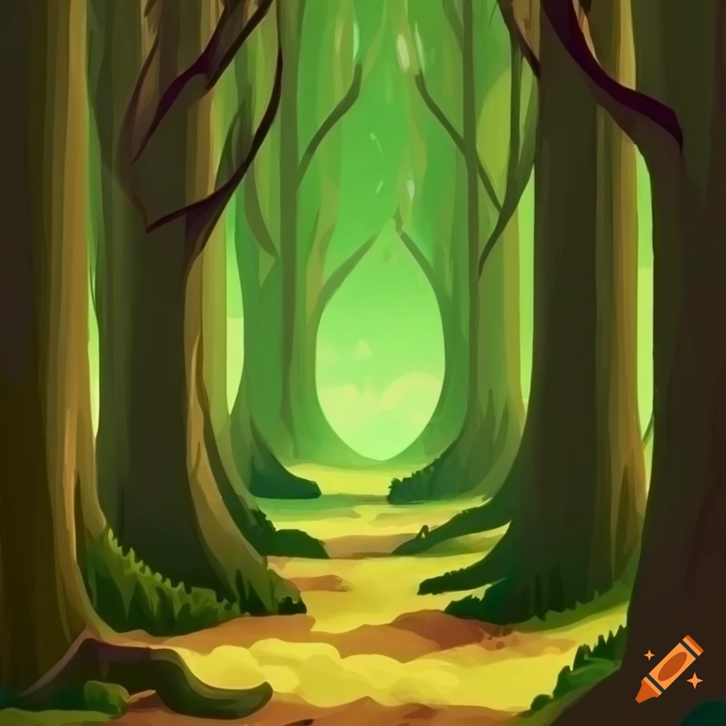 Avatar style fantasy forest digital illustration