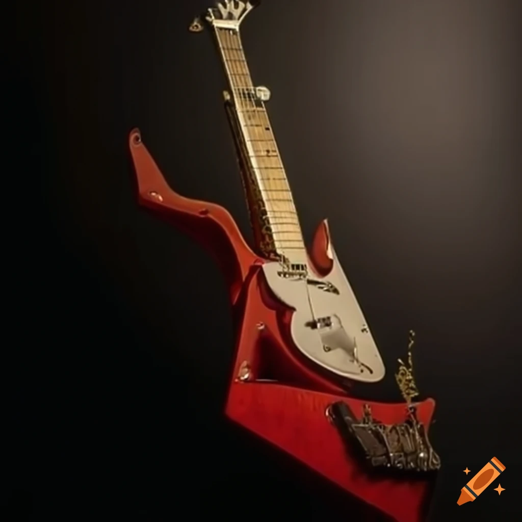 An electric guitar in the shape of an airplane on Craiyon