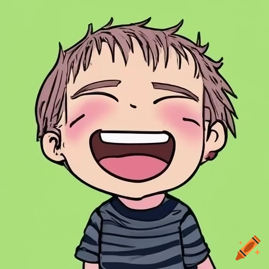 Anime happy face manga laugh' Sticker