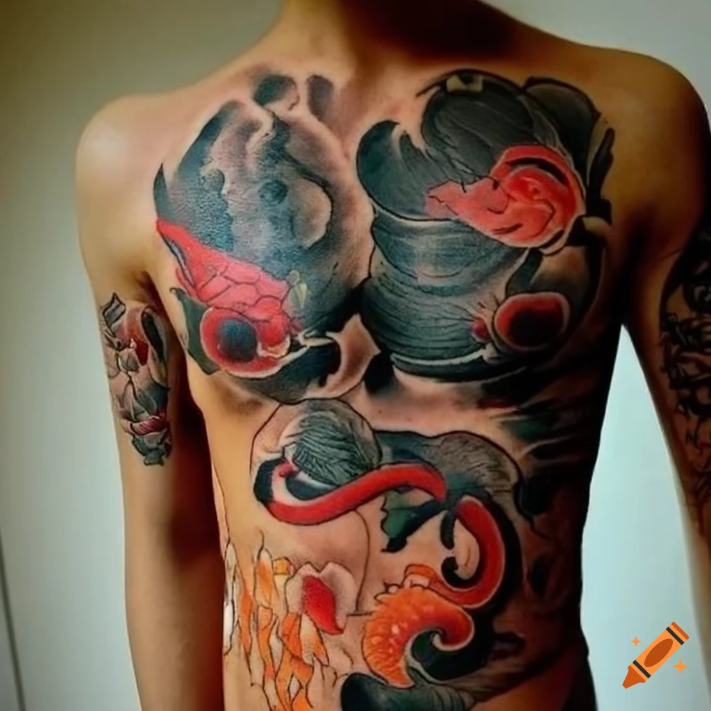 Japanese inspired tattoo on Craiyon
