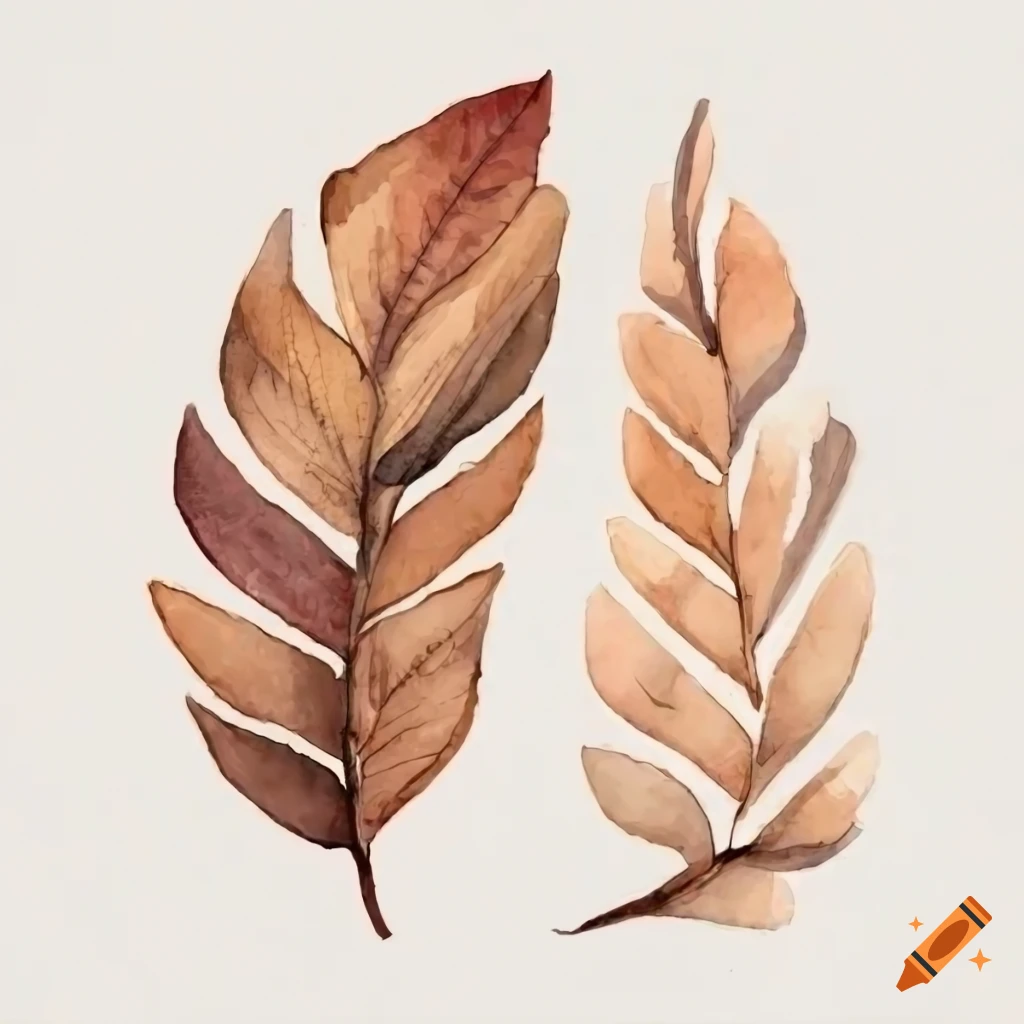 watercolor illustration of elegant leaves