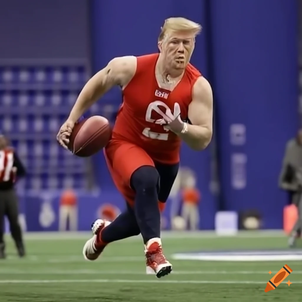 Donald Trump running 3 cone drill at NFL combine