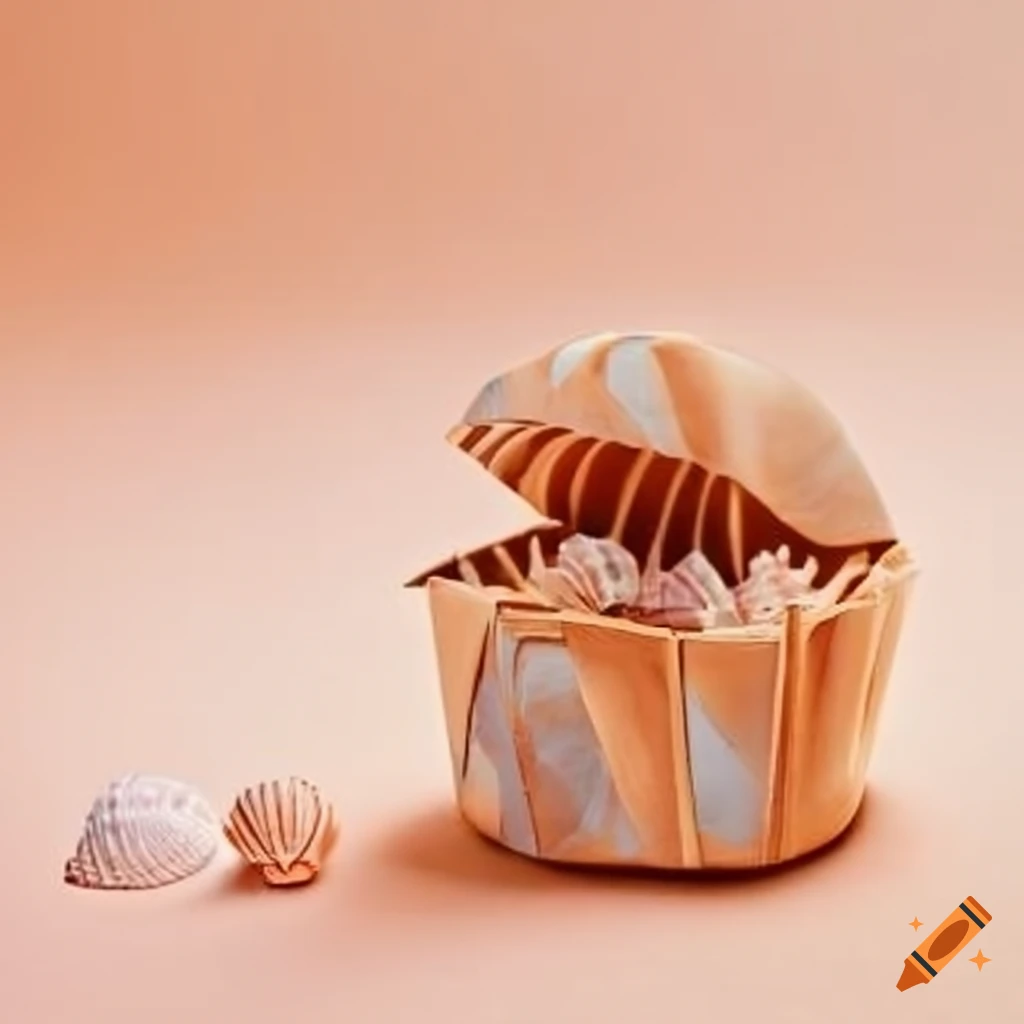 beach-themed invitation in a seashell-shaped box