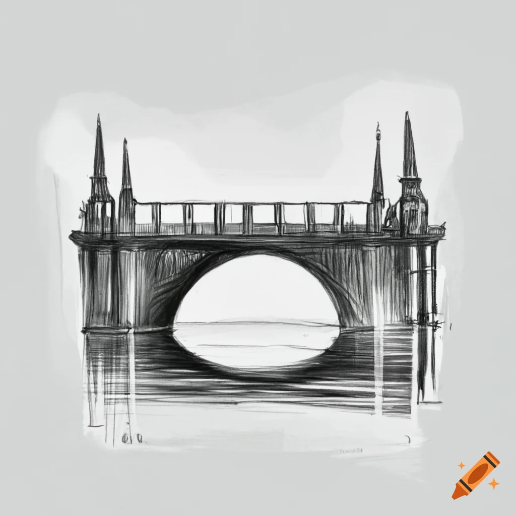 Easy How to Draw London Tower Bridge Tutorial, Coloring Page