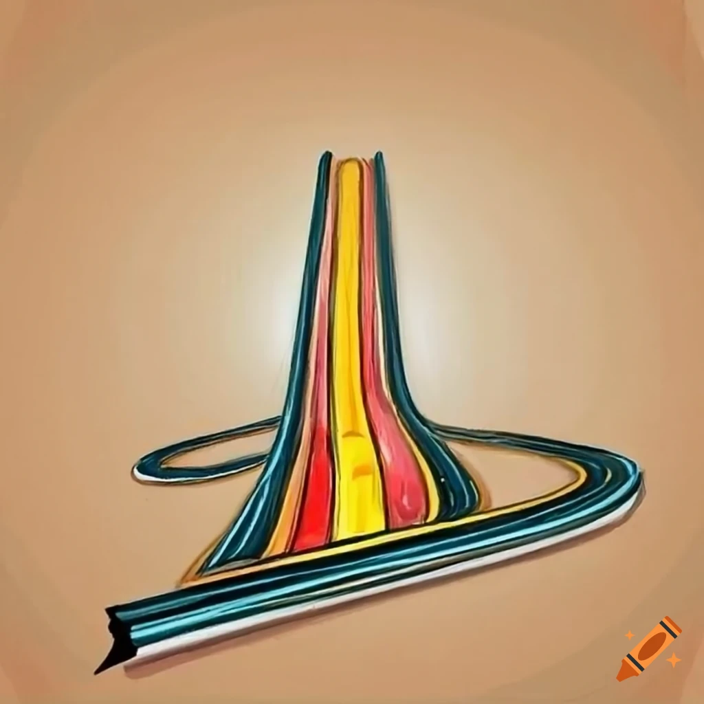 pencil sketch of the road to success