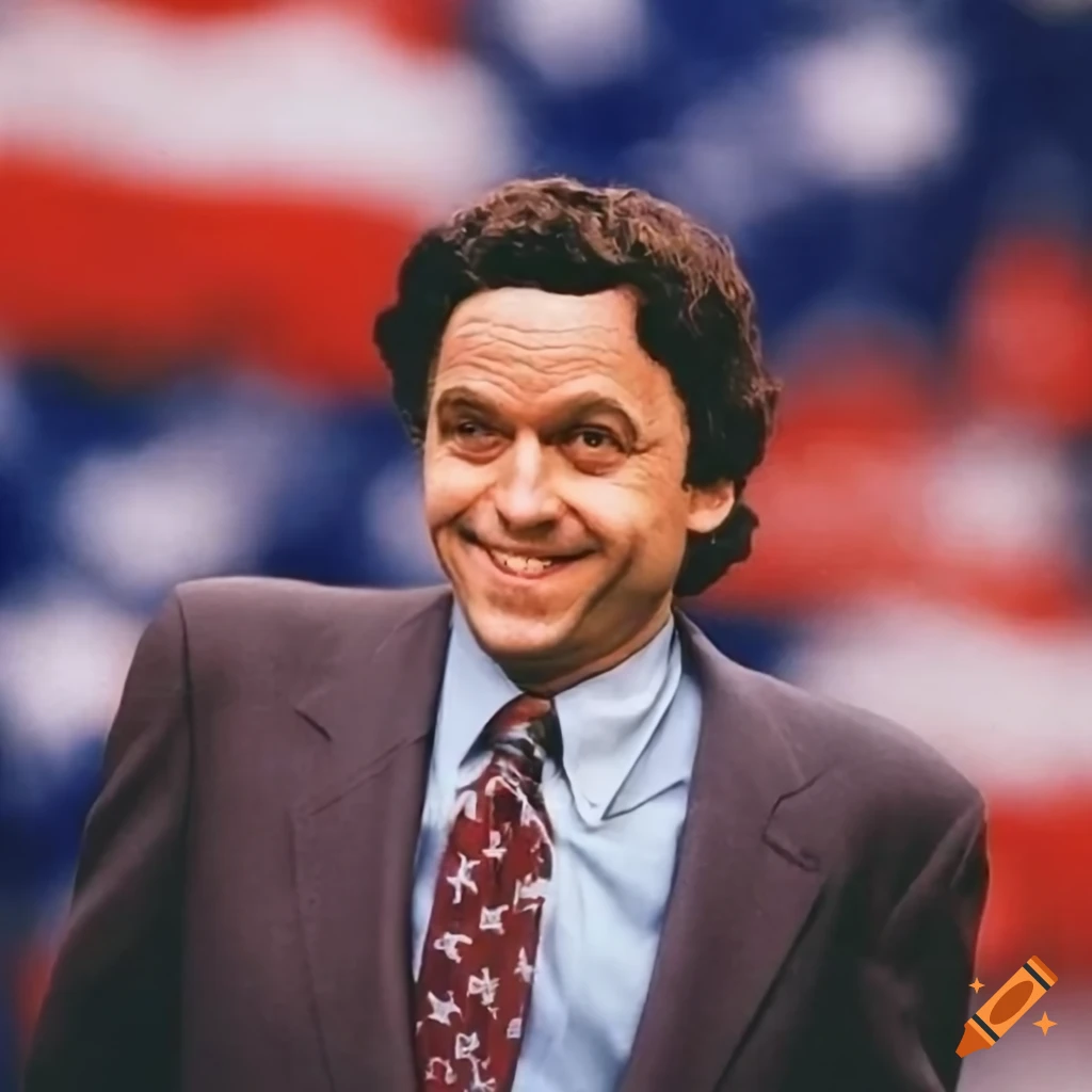 photo of Senator Ted Bundy with American flag in background