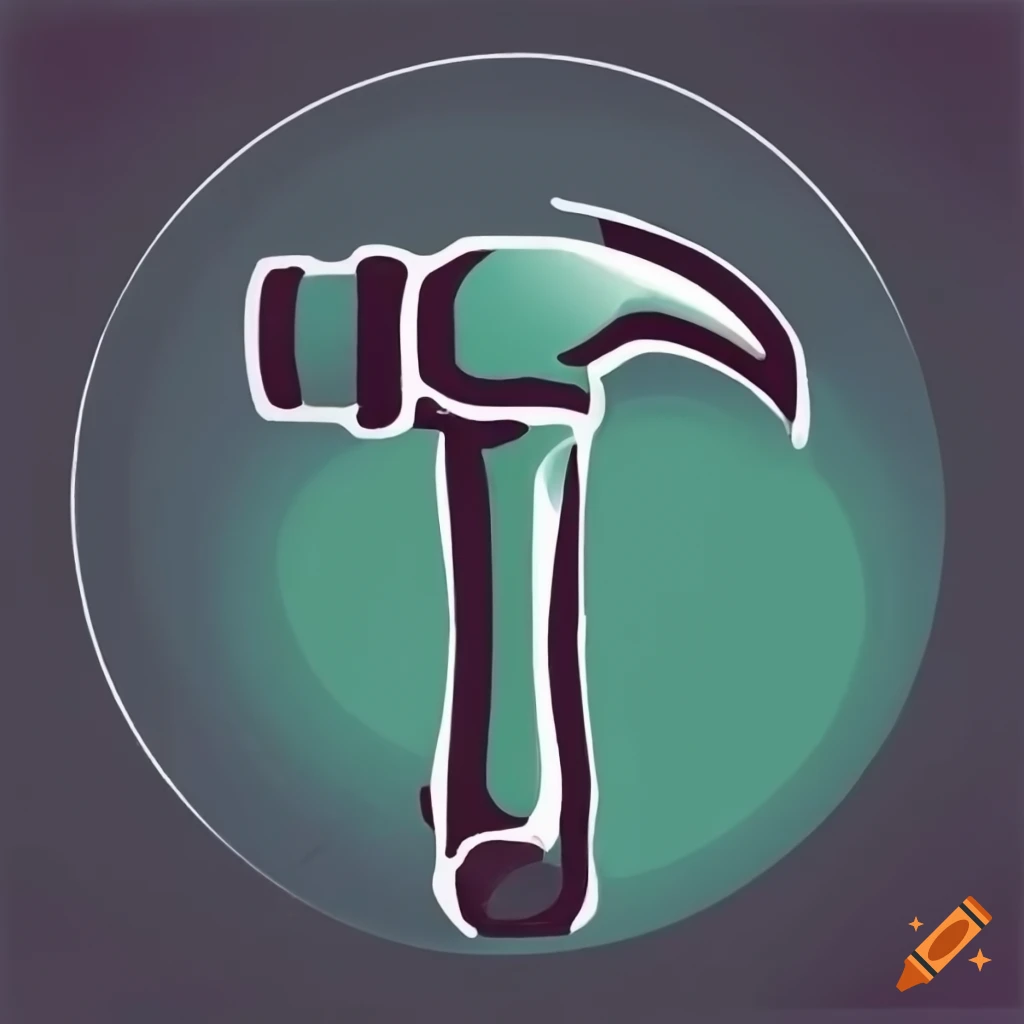 stencil art of a hammer and screwdriver