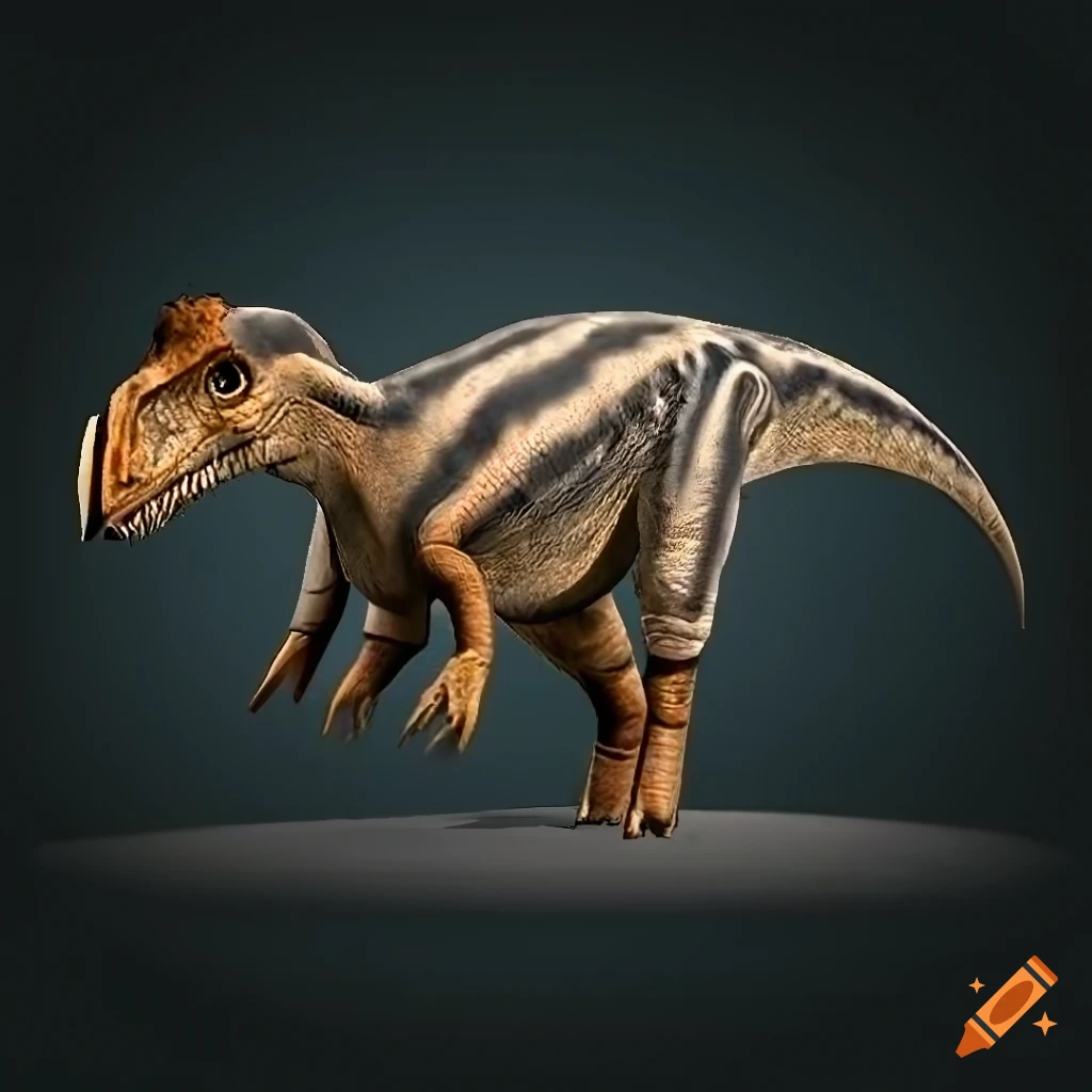 artistic depiction of a colorful Hadrosaurus