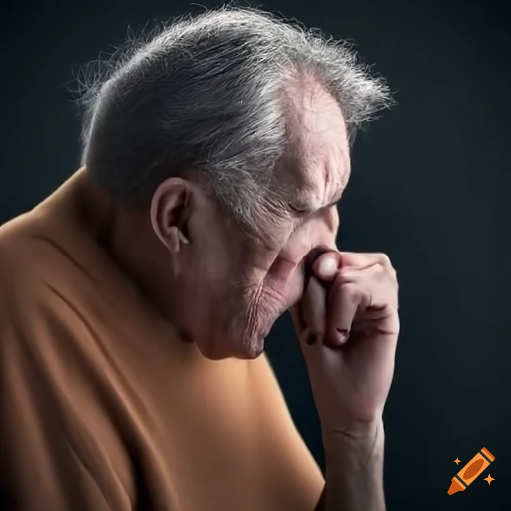 man coughing