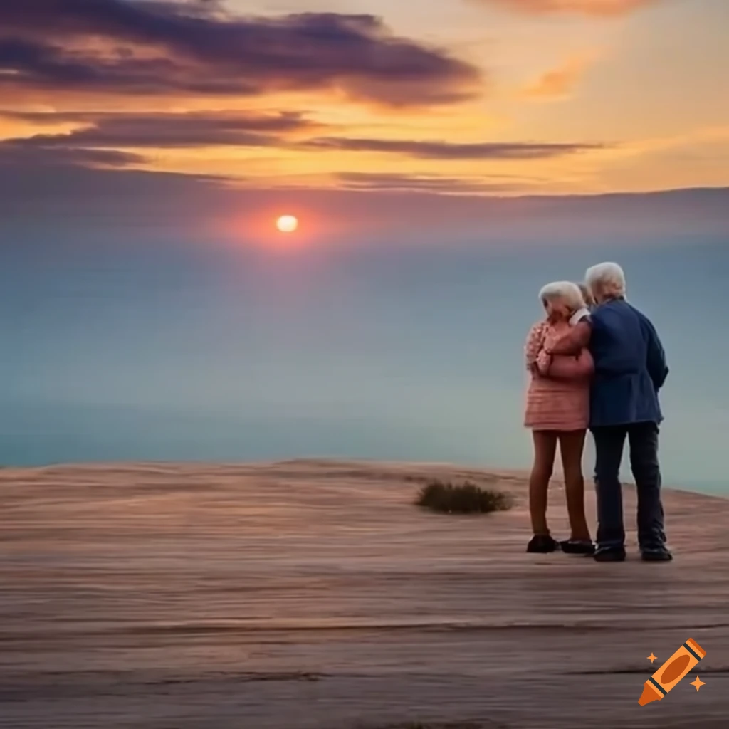 elderly couple enjoying the sunrise at Bluff Knoll